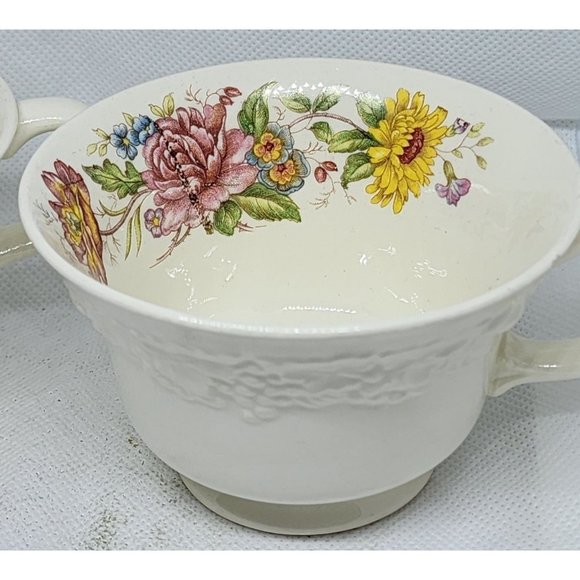 2 Eggshell Theme Homer Laughlin Made In U.S.A Teacup & Saucer Set C41N5 - Picture 16 of 16